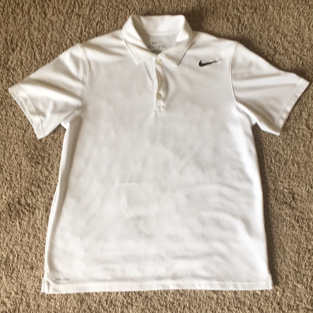 White Nike Polo dry fit